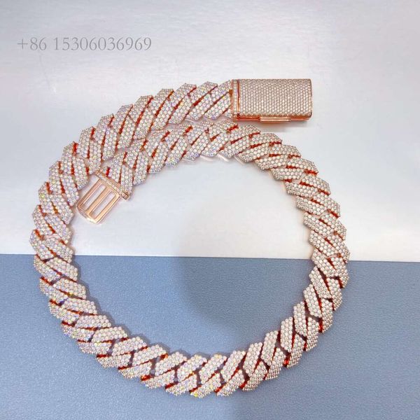 

Iced Out Men Fashion Jewelry Moissanite Vintage Gold Plated Chain Charm Necklace