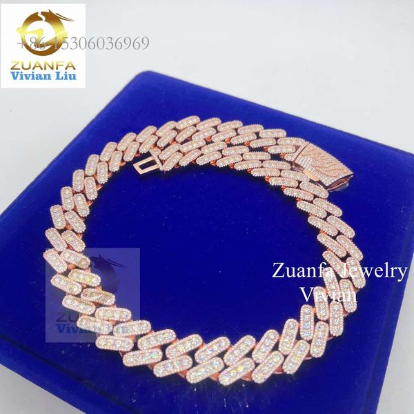 

Rappers Diamond Sterling Sier Necklace For Men Vvs Moissanite Cuban Link Chain