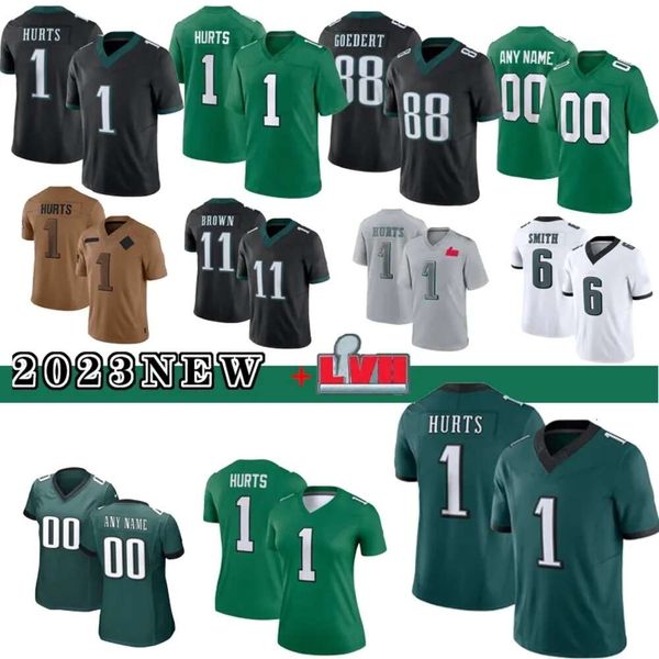 

1 Jalen Hurts Football Jerseys Smith Kelly Brown Devonta Green Jason Kelce Haason Custom Jersey Men's and Women's Youth, 11
