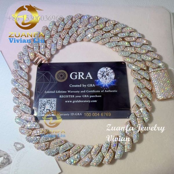 

Iced Out Vvs Moissanite Sterling Sier Custom Wholesale Cuban Link Chain