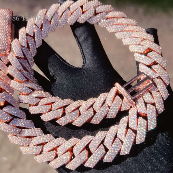 

20Mm Width Fashion Iced Out Jewelry Bling Diamond Vvs Moissanite Cuban Link Chain Men Necklace