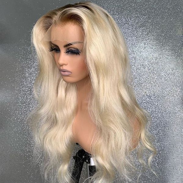 

Synthetic Wigs Ombre Blond Body Wave Synthetic Lace Wigs for Women 30 Inches Long Wavy Cosplay Wigs T Part Lace Wig Heat Resistant, Ombre color