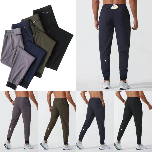 

LU Womens LL Men's Jogger Long Pants Sport Yoga Outfit Quick Dry Drawstring Gym Pockets Sweatpants Trousers Mens Casual Elastic Waist Fitness, Dark navy