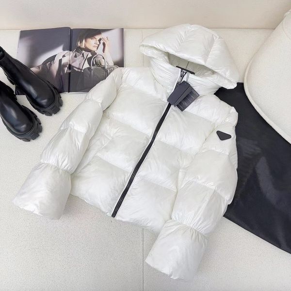 

luxury Designer down jacket women parka fashion with inverted triangular sleeves removable Downs parkas Vest winter short coat jackets Size -L RTJW, White