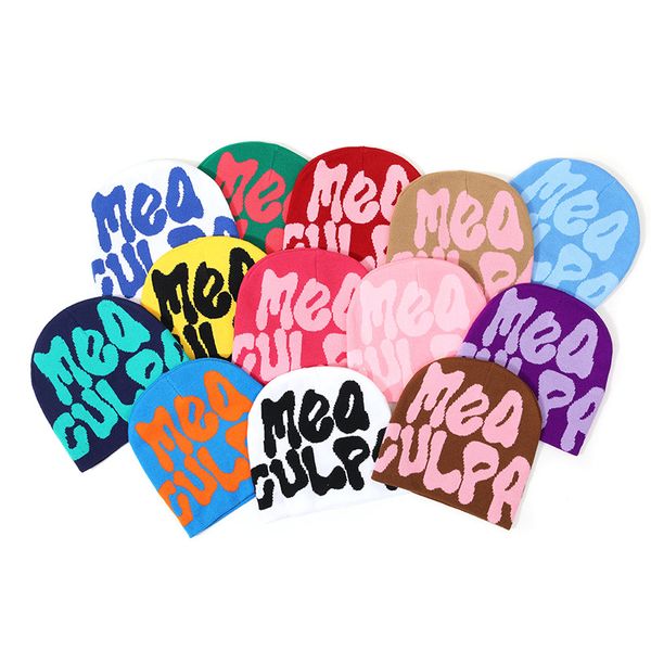 

2023 New European and American Alphabet Versatile New MEA Knitted Hat Foreign Trend Unisex Bean Hat