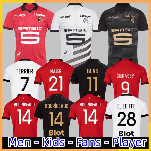 

23 24 Stade Rennais soccer jerseys Home Rennes maillot de foot 2023 2024 away third BOURIGEAUD Matic TERRIER GOUIRI blas SANTAMARIA salah men kids kit football shirts, Home adult