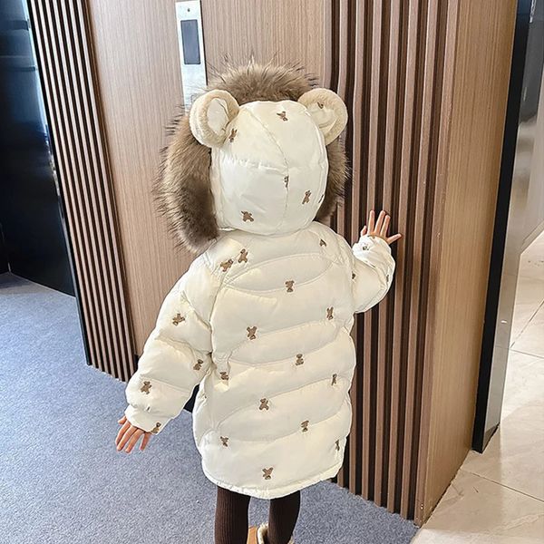 

Winter Thickened Short Style Girls Down Jacket Hooded Coat Kid Parka Snowsuit Cartoon Outerwear Casual Cotton Clothing New 2947, Pink