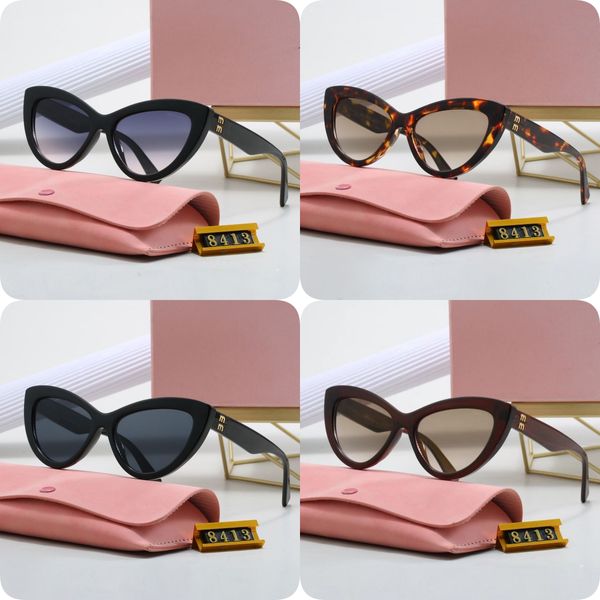 

Miu Luxury Sunglasses Oval Lenses UV400 Radiation Resistant Personalized Retro Women's Small Frame Glasses Plate Advanced High Beauty OCR0