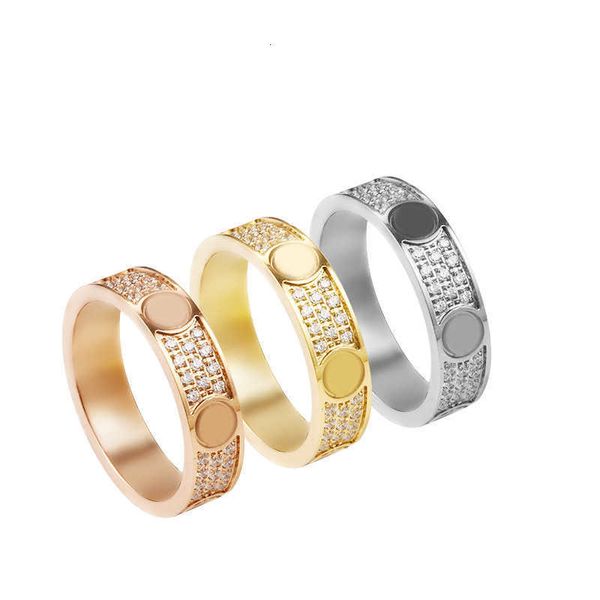 

Ring Designer Charm Jewelry Fashion Classic jewelry Three row Diamond Zircon New Simple Titanium Steel Men's and Women's Rings Christmas Gift