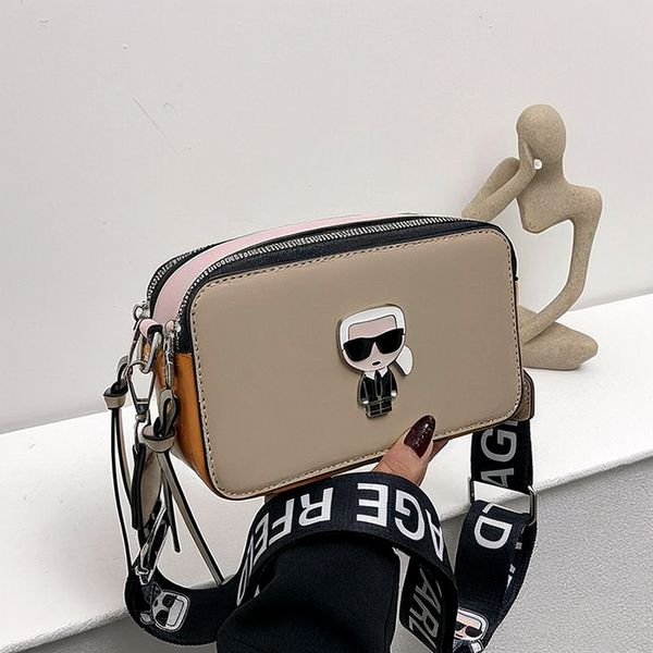 

Multi-color Camera Designer Bag Handbag Women's Wide Shoulder Fashion Tie-dye Leather Italic Flash Strap Purse High Texture Mini Mark Bag 011, Peach