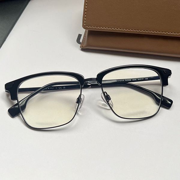 

Square half edge optical frame designer optical eyewear reading retro womens men B2359 sheet metal frame mirror legs transparent glasses leisure vacation driving