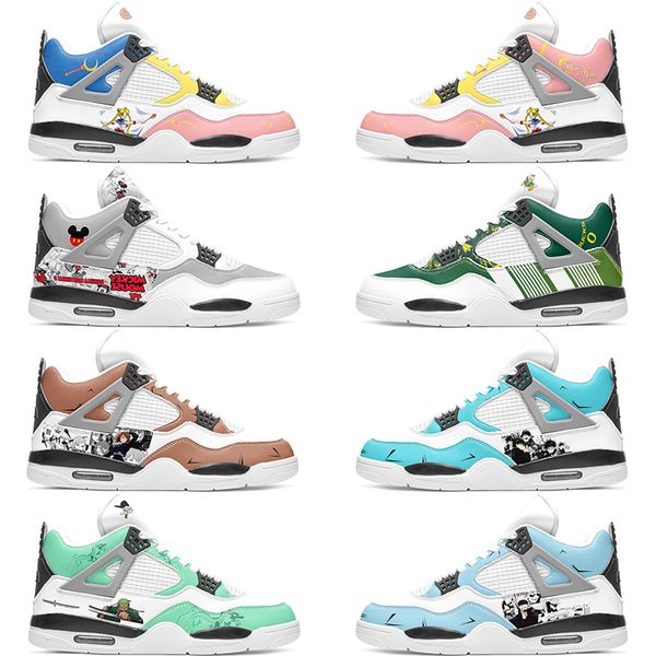 

diy custom basketball shoes mid cut mens and womens Anime Versatile fashion patterned breathable trainers outdoor Customized shoes 36-46