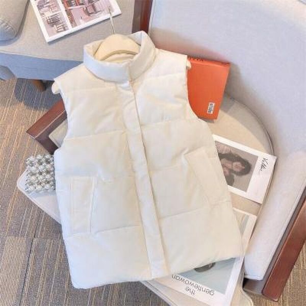 

Vests Women's vest student Women's outerwear versatile autumn and winter loose sleeveless camisole thickened insulation jacket vest, White