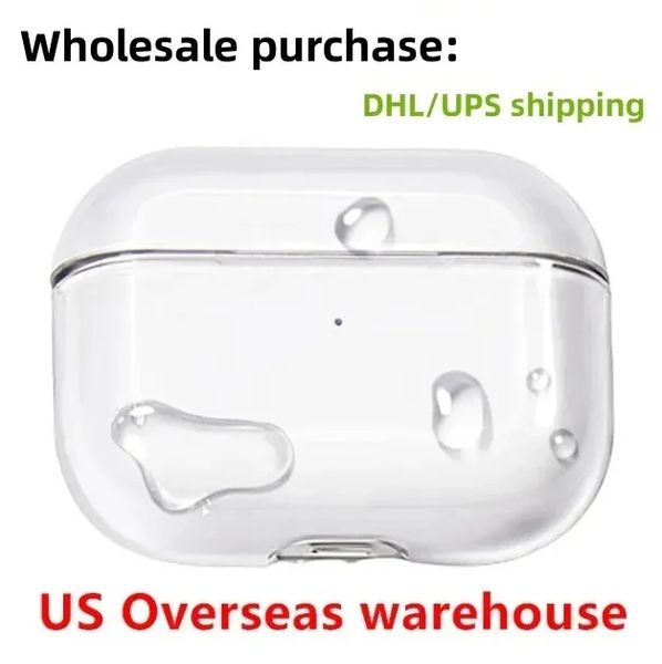 

USA Stock For Airpods Pro 2 Air Pods 4 3 Earphones Airpod Bluetooth Headphone Accessories Solid Silicone Cute Protective Case Apple Wireless Charging Box TPU Case