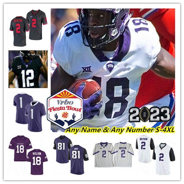 

NCAA College TCU Horned Frogs Football Jersey Chandler Morris Emani Bailey Trey Sanders JP Richardson Warren Thompson Jared Wiley Jamoi Hodge Johnny Hodges Obiazor, Men white