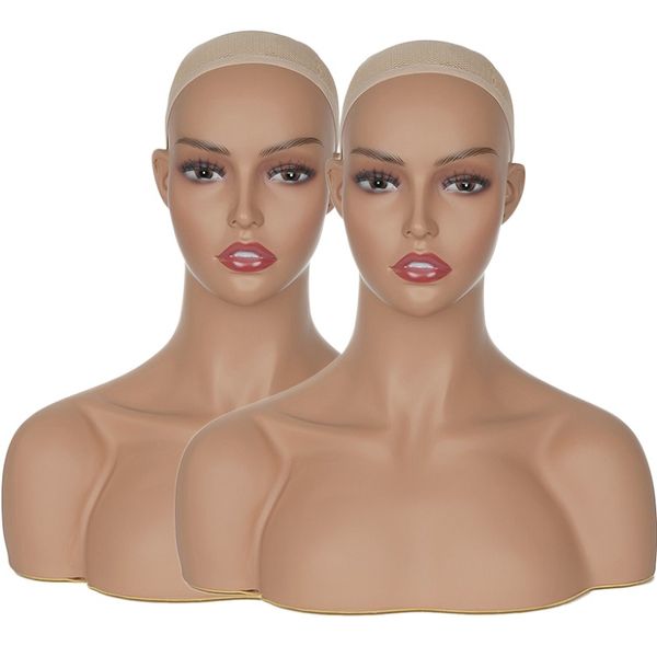 

USA Warehouse Free ship 2PCS/LOT wig display manikin heads on sales mannequin head hair wig stand pvc material