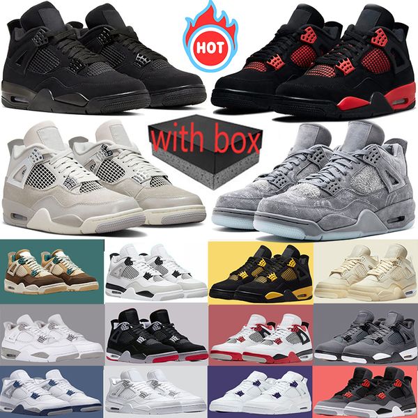 

With box jumpman 4 4s basketball shoes Frozen Moments Brown Military Black cat Pine Green men Red Thunder Sail Black Cat White Oreo Infrared women mens sneakers 36-47, Flight nostalgia