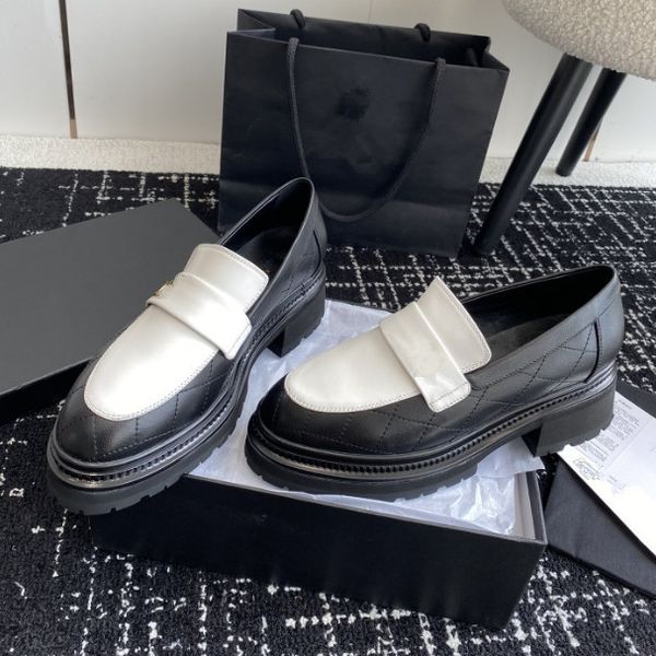 

Designer women loafers shoes thick soles shoe smetal buckle girls Height increasing shoes ladies Resort Banquet Work black Leather shoes, Champagne