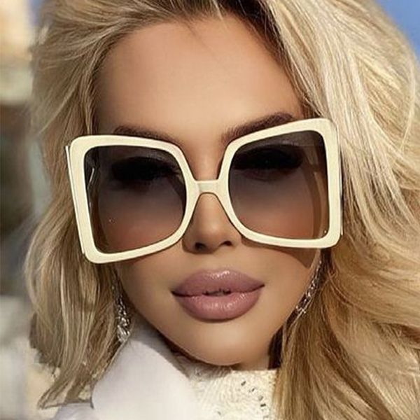 

Designer sunglasses Oversized Butterfly Women's Sunglasses Trendy Vintage Gradient White Brand Designer Large Sunglasses