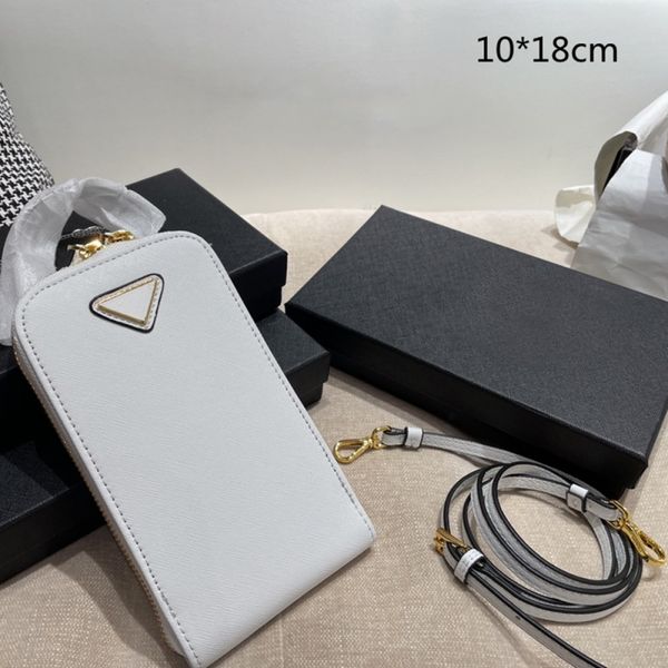 

2023 Designer Mini Phone bags Men & Women Crossbody shoulder bag fashion Purses Wallets Card Holders Triangle Plain colors Top quality, 2 black(brand logo)