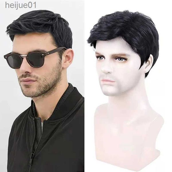 

Wigs Synthetic Men Short Straight Wig Black Male Fleeciness Realistic Natural Headgear Hair Heat Resistant for Daily Partyl231024, Green
