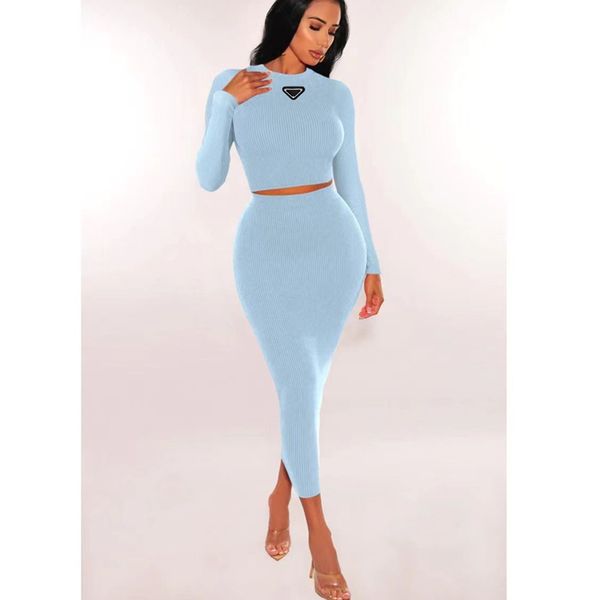 

Designer 23ss Suits Womens Tracksuit Sports Fashion Cardigan Knitted Round Collar Printing Letter Two Piece Suit Commuter