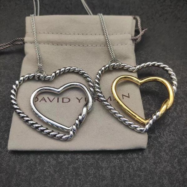 

925 Sterling Silver DY Heart Pendant designer Necklace for Women Man Popular in Europe America Couples Retro Madison Chain Gold dy Necklace party lady jewelry gift