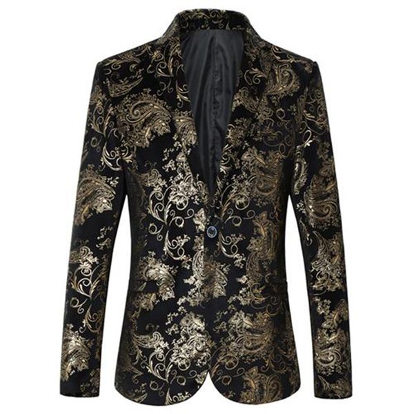 

elegant British wedding dress for the groom wearing men's west decorated height lapel dance best man suit design, Gold