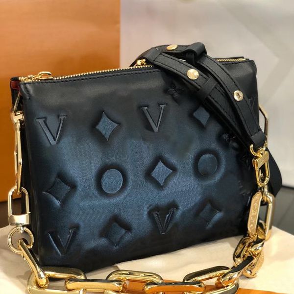 

Trend Woman Designer Bags Coussbody Luxurys Handbags Clutch Crossbody Letter Man Shoulder Bags Top Wallet Purses Thick Chain with Box, 18 (26cm)