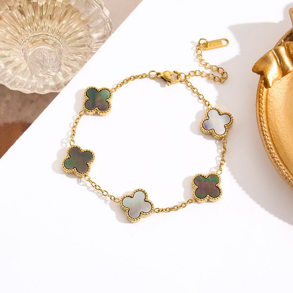 

Good Lucky Designers Double Side Clover Charm Bracelet Bangle Jewelry for Women