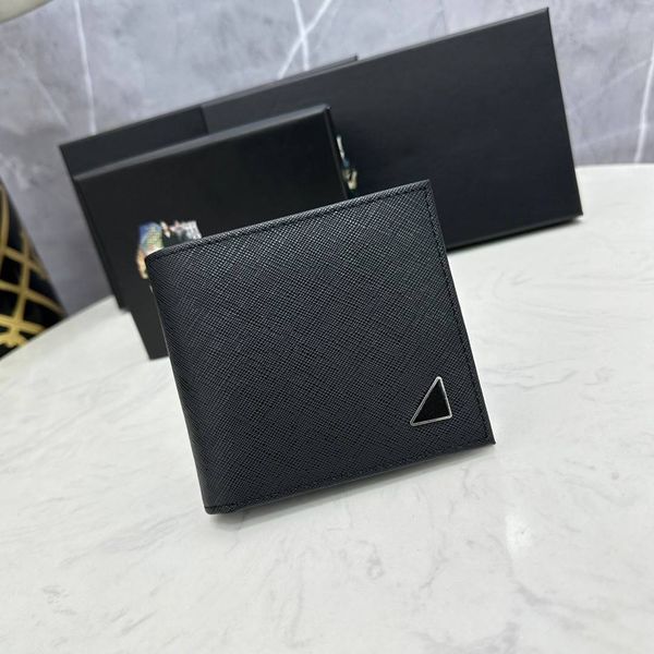 

Short Wallet Classic Purse Multi Card Holder Portable and Practical with Monogrammed Design Solid Color Luxury Designer Bag Credit Coin Card Wallet Free Shipping, Black