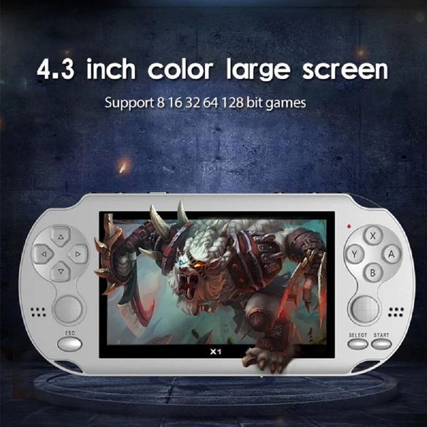 Controllers Joysticks 4.3 Inch For PSP Classic Dual-Shake Game Console 8G Built-In 10 000 8/16/32/64/128 Bit Games 231024
