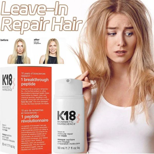 

Wholesale K18 Leave In Molecular Repair Hair Mask Treatment to Repair Damaged Hair 4 Minutes to Reverse Damage from Bleach 50ml Hair Care Cream