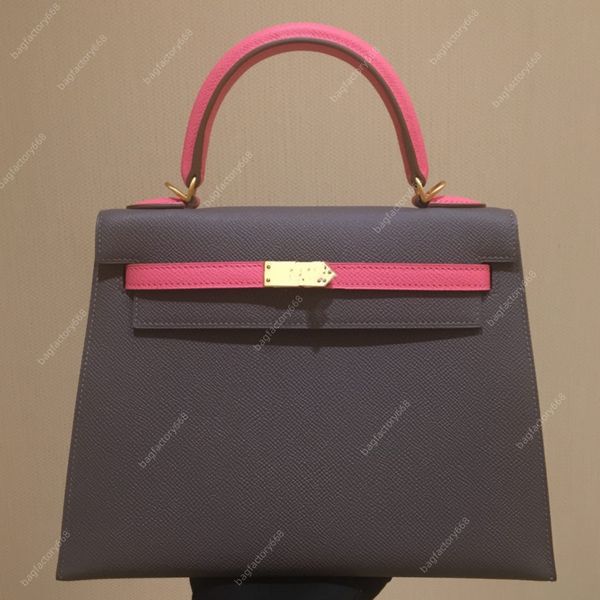 

10A TOP quality real leather designer bag luxury handbag mirror quality bag Zipper Hasp Fashion Flap Pocket crossbody bag epsom Top handmade 28CM with box Fashion bag, 12