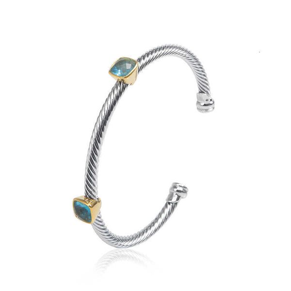 

DY Bracelet Designer Luxury Jewelry Top jewelry bracelet Dy 4MM Open Cable Bracelets Popular at Two Station high quality fashion accessories for Christmas gifts