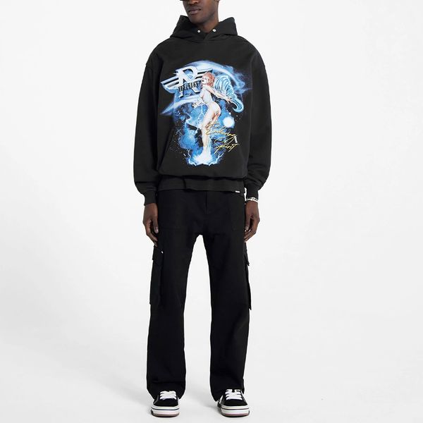 

Casual men Clothing hoody warm sweater graphic printed long sleeve hooded sweatshirts representd pullover hoodies Man Black