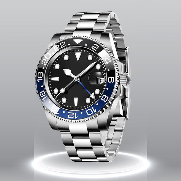 

mens watch aaa mechanical designer watches 8215 high quality classic casual dhgate montre deluxe gmt 40mm sapphire swimming waterproof watch black dial Coke watch, S38