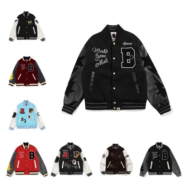 

Baseball Jersey Designer Jackets Mens Windbreaker varsity Mens Vintage Loose Long Baseball Hip Hop Harajuku Ape Letter embroidery Streetwear Men Unisex Coats