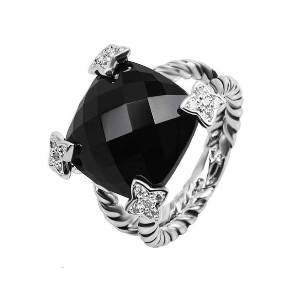 

DY Ring Designer Luxury Jewelry Top jewelry popular cable button wire square 15MM ring accessory with selling accessories Christmas gift