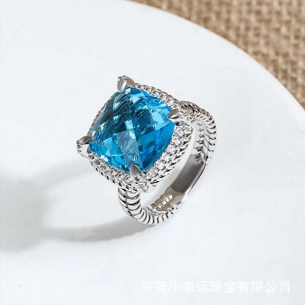 

DY Ring Designer Luxury Jewelry Top jewelry ring Dy popular 14MM square cable button style ring jewelry high quality fashion accessories for Christmas gifts
