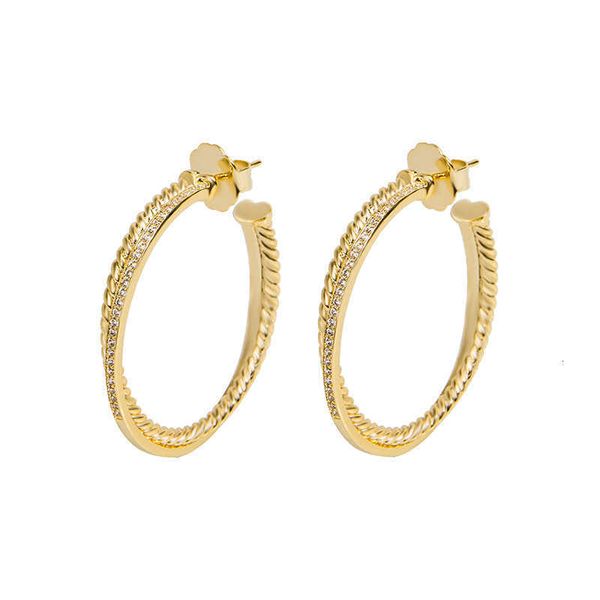 

DY Earrings Designer Luxury Jewelry Top jewelry popular circular cable button wire inlaid with zircon diamond large earrings classic accessories Christmas gift