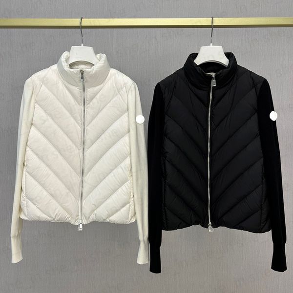 

Woman Knit Puffer Jacket Winter Fashion Long Parka Coats Classic Light Knited Puff Jackets Warm Womens Down Coat Tops Outerwear S-XL, Black1