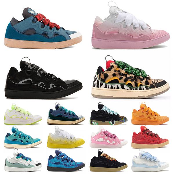 

Aaa Quality Lavins Curb Sneakers Designer Men Women All Black Pink Grey Green Yellow Red Blue White Mens Shoes Trainers, Fuchsia