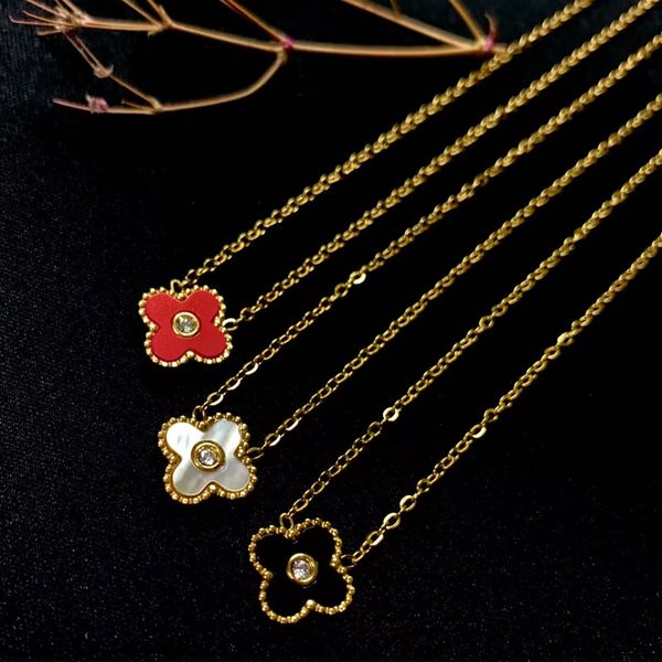 

Designer Necklaces vanly Clover necklace fashion chains Agate chocker for Woman chocker 18k Gold pendant cleefly jewelry Valentine's Day engagement gift