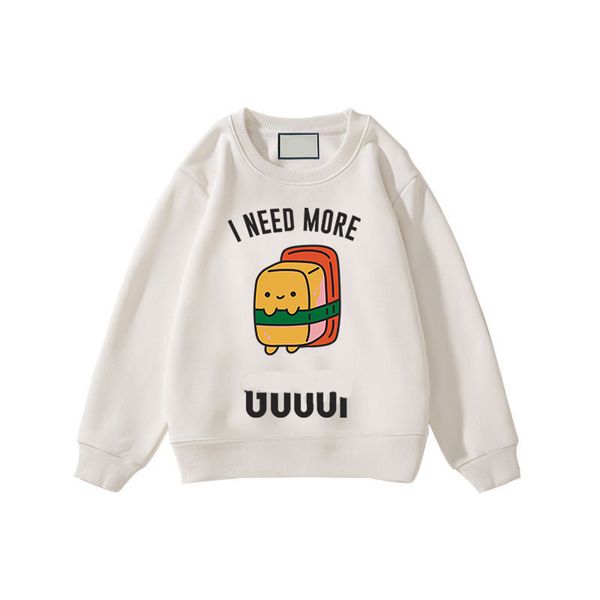 

5 colors Luxury Designer Boys Girls Sweatshirt Classic cute Print Hoodie Spring Autumn Kid Sweatshirts Childrens Round Neck Pullover CSD2310275, White