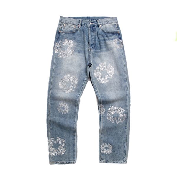 

for women jeaggy jeans men Wreath black wide leg beading zipper fly classic Trousers Purple Jeans denim shorts Streetwear Casual Sweatpants Designers, Orange