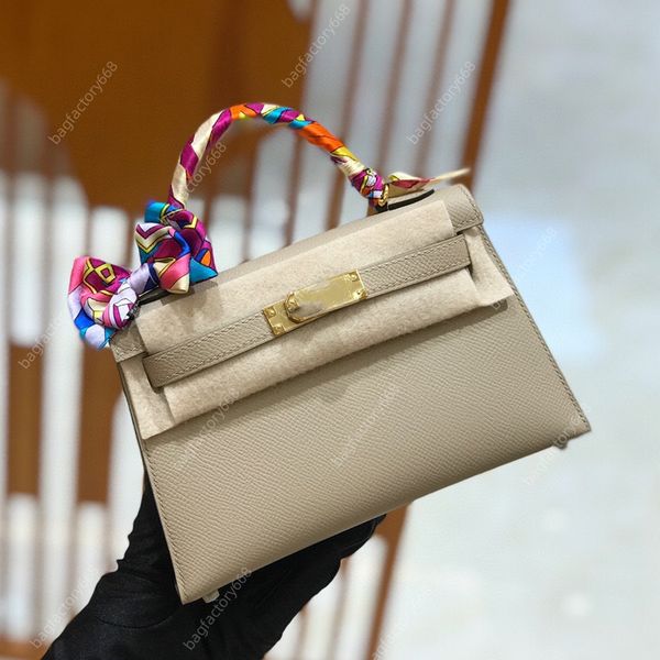 

10A TOP quality totes designer handbag women mini crossbody bag mirror quality bags 19cm 1:1 copy Epsom Luxury Fashion white bag Leather Strap Bag With Box shoulder bag