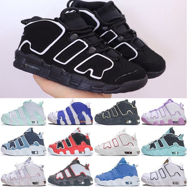 

Kids Shoes Uptempos New Scottie 96 More Tri-color Pippen Total White Sunset Multi-color Black Bulls Renowned Rhythm Raygun Denim Boys Girls Sneakers EUR 28-35