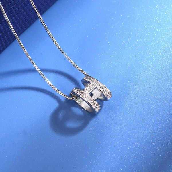 

Designer Necklace H Classic Jewelry Luxury jewelry Women's New Letter h White Copper Pendant Temperament Collar Necklaces H Simple Fashion Jewelry Christmas gift, M007 single hoisting "excluding chain"