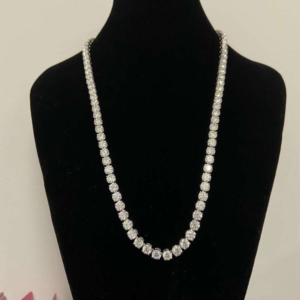 

S 20 Inches 5Mm Vvs1 D High Quality Moissanite Tennis Chain Necklace Jewelry